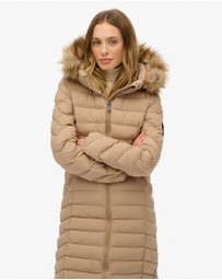 Superdry - Fuji Faux Fur Hooded Longline Slim Fit Jacket