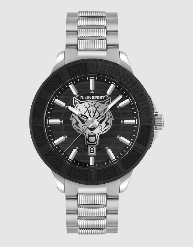 Plein Sport - PLEIN CITY RUSH 45mm Black dial and Silver-tone Strap
