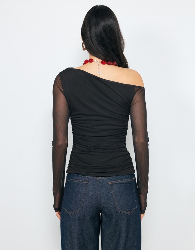 AERE - Chloe Off Shoulder Mesh Top
