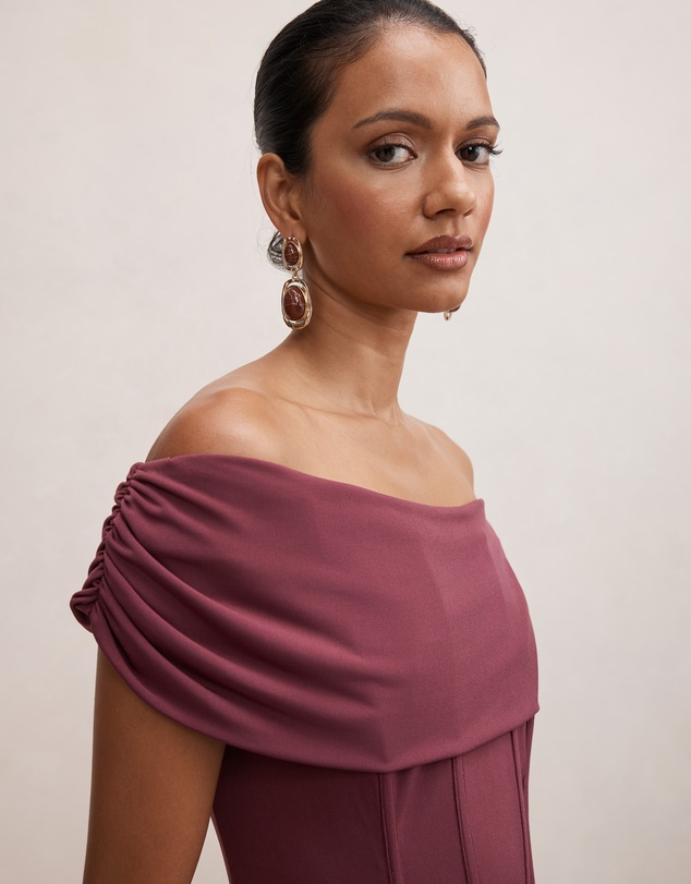 Forever New Petite - Ania Petite Ruched Bardot Maxi Dress