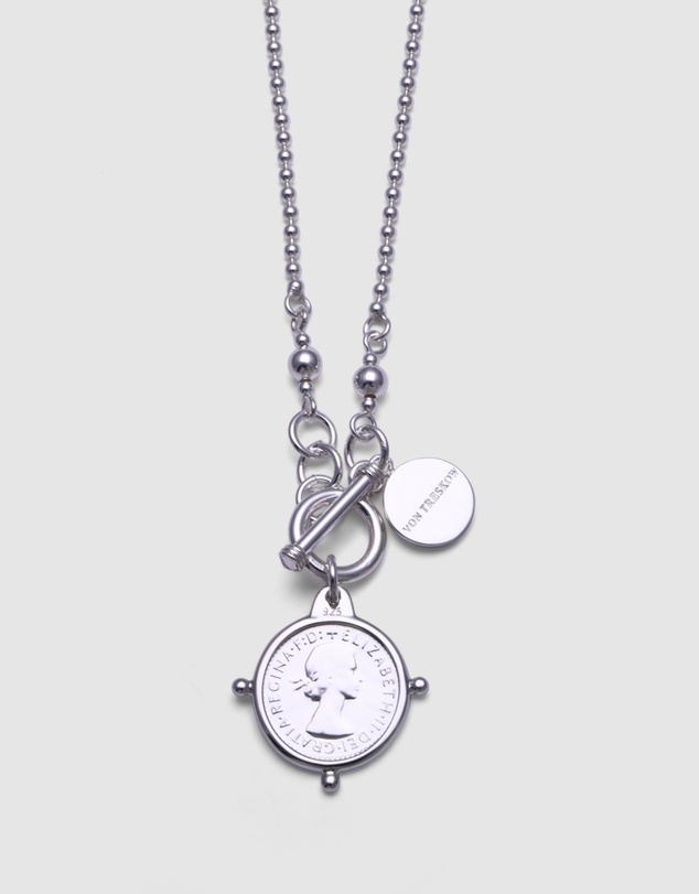 Von Treskow - Fine Threepence Coin & Plate Necklace