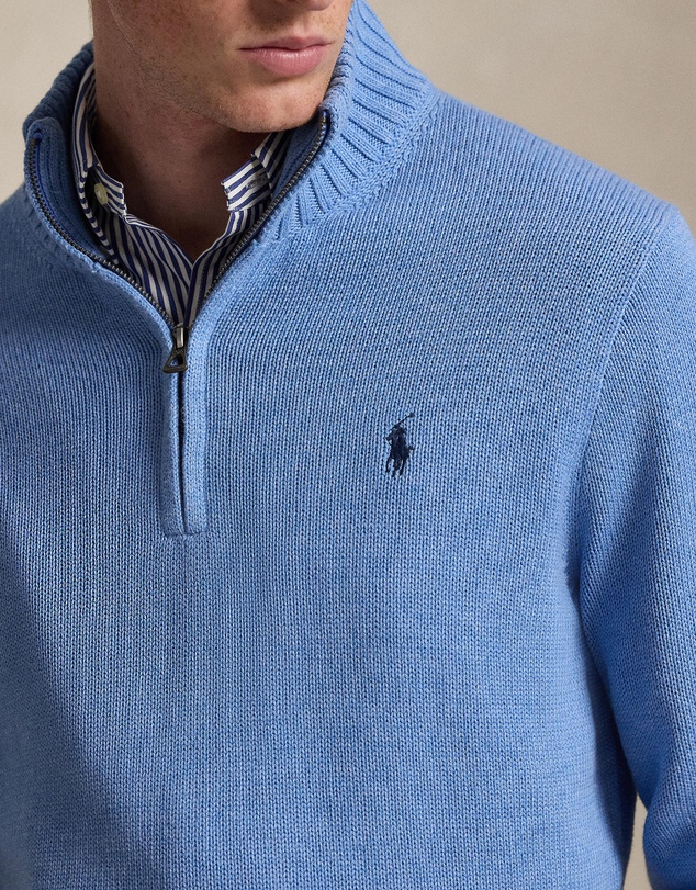 Polo Ralph Lauren - Cotton Quarter-Zip Mockneck Sweater