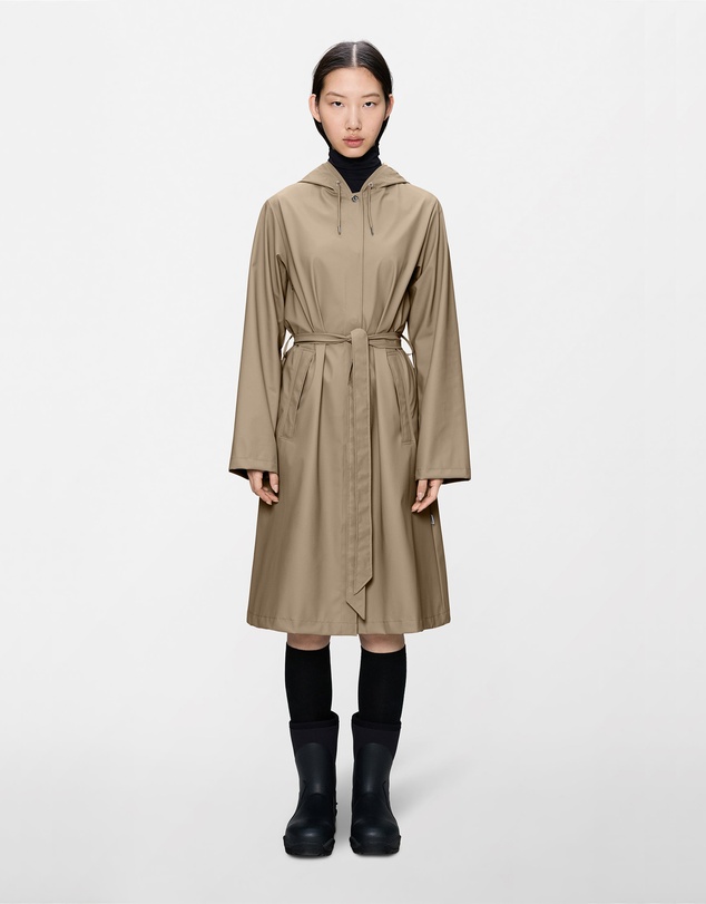 RAINS - A-Line Longer Women's Jacket Beige