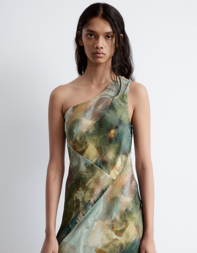 & Other Stories - One-Shoulder Satin Midi Dress