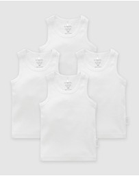 Purebaby - 4 Pack Rib Singlet-Babies