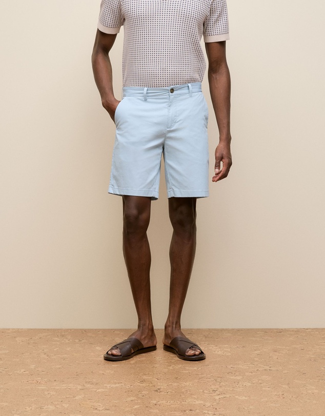 Trenery - Cotton Twill Chino Short in Ice Blue