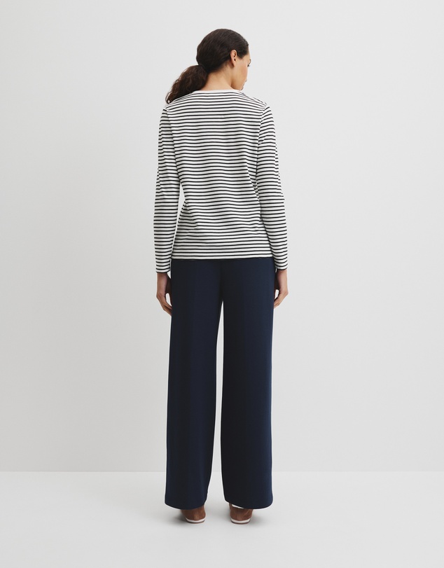 Country Road - Australian Good Earth Cotton Stripe Textured Slub Long Sleeve T-shirt