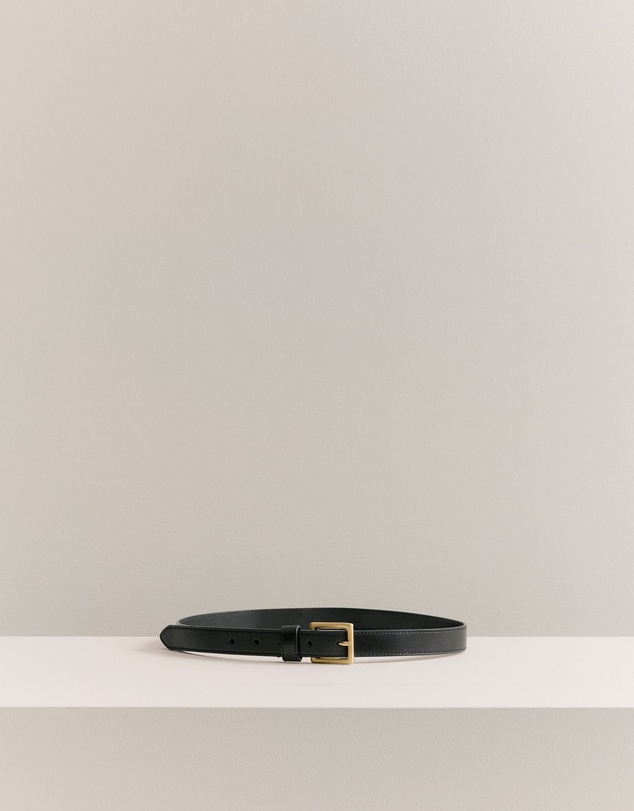 Trenery - Leather Slim Belt in Black