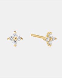 Ania Haie - Gold Four-Petal Stud Earrings