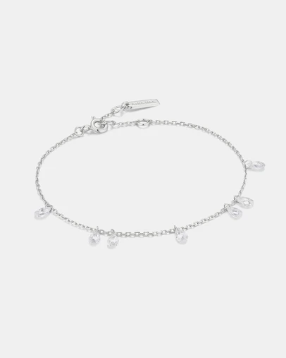 Ania Haie - Silver Ethereal Teardrop Dangle Station Bracelet