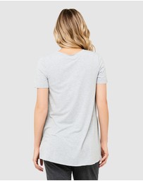 Ripe Maternity - Short Sleeve Raw Edge Nursing Top