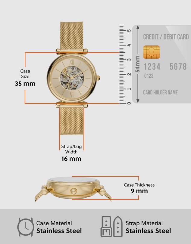 Fossil - Carlie Gold Tone Analogue Watch