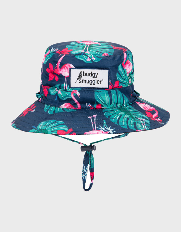 Budgy Smuggler - Kids Sun Hat in Flamingos