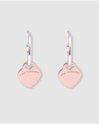 Von Treskow - Open hoop studs with VT flat heart