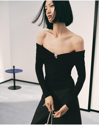M.N.G - Strapless T-Shirt With Metallic Detail