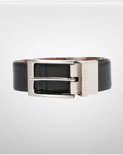 DENTS - Heritage Reversible Full Grain Leather Belt with Satin Nickel Buckle