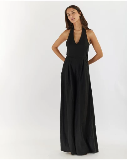 Amelius - Eloise Linen Halter Jumpsuit