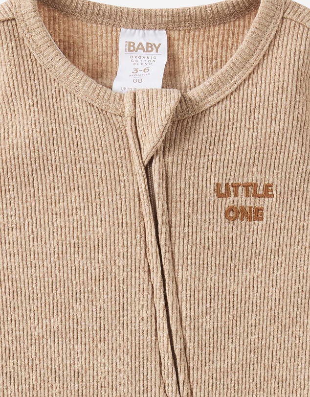 Cotton On Kids - Littlie Organic Long Sleeve Zip Romper