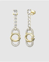 GUESS - Gold-Tone Oh My G Pendant Earrings