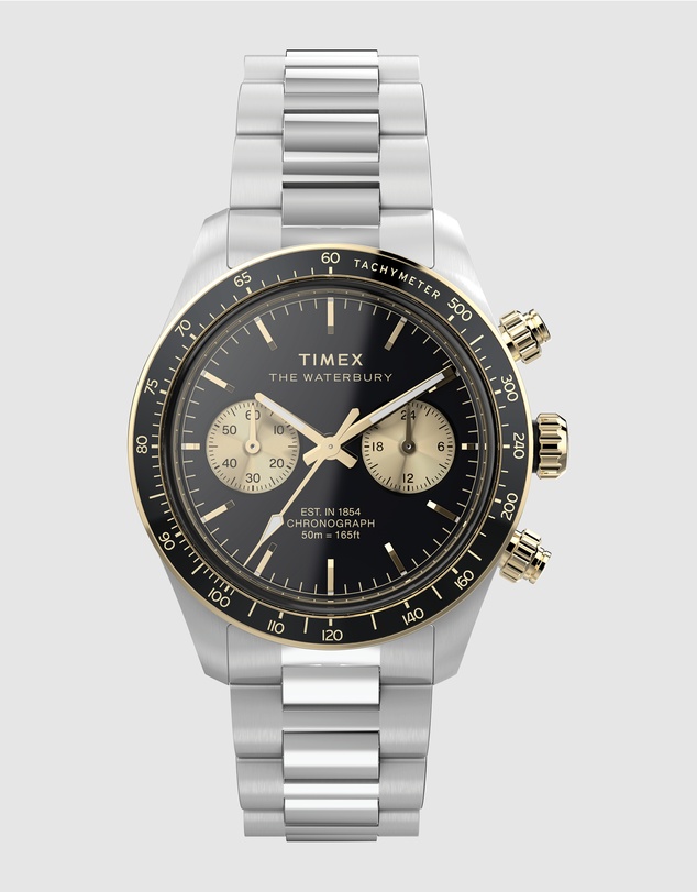 TIMEX - Waterbury Heritage Chronograph 39mm Stainless Steel Bracelet Watch