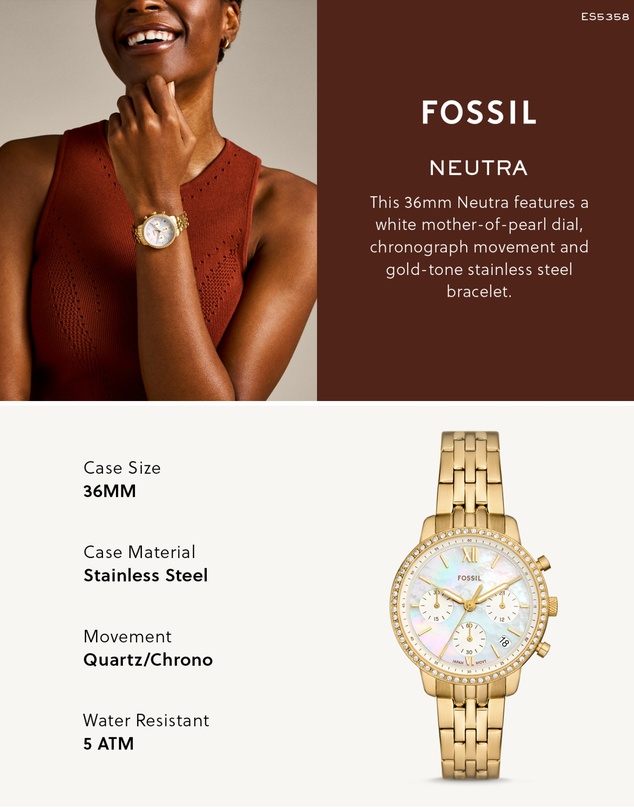 Fossil - Neutra Gold Tone Chronograph Watch