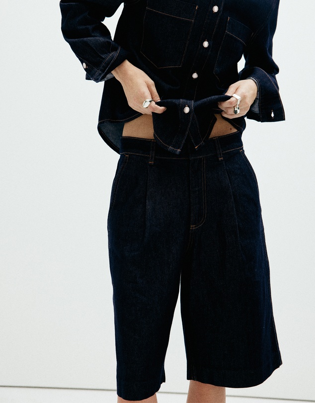 M.N.G - Straight Fit Pleat Bermuda Shorts