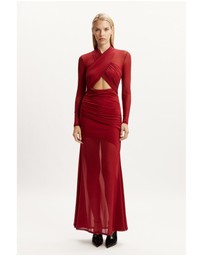 Bardot - Veria Wrap Mesh Maxi Dress