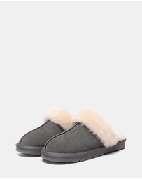EVERAU - EverAU Ugg Muffin Slipper Suede Cow Suede Upper House Shoes