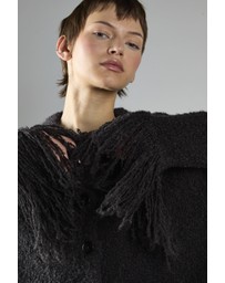 Glamorous - Fringe Cuff Button-front Cardigan