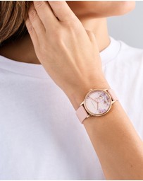 Ted Baker - Phylipa Rose Gold-Tone Printed Pink Leather Watch