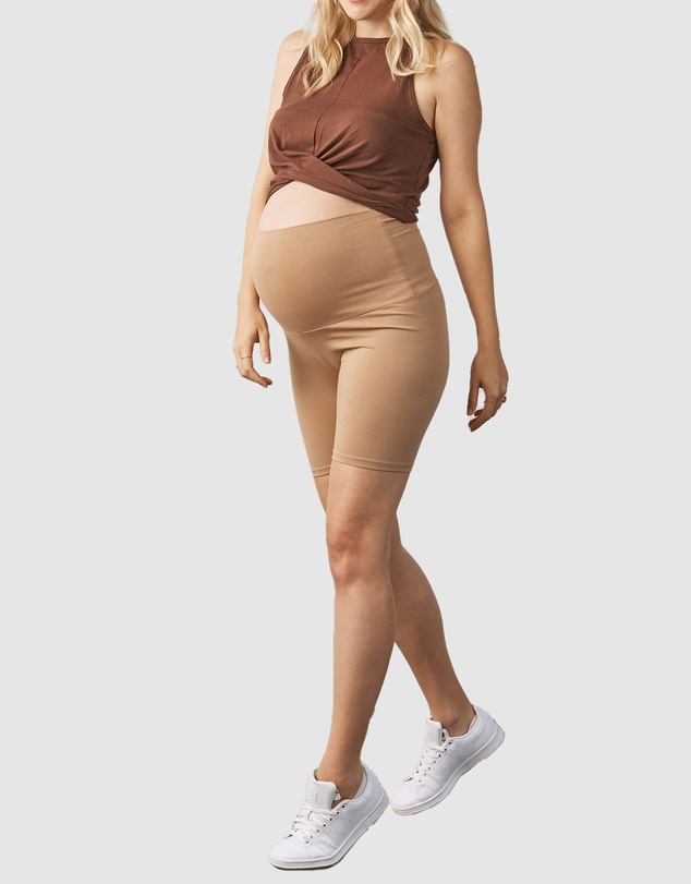 Angel Maternity - Nude Cotton Maternity Shorts