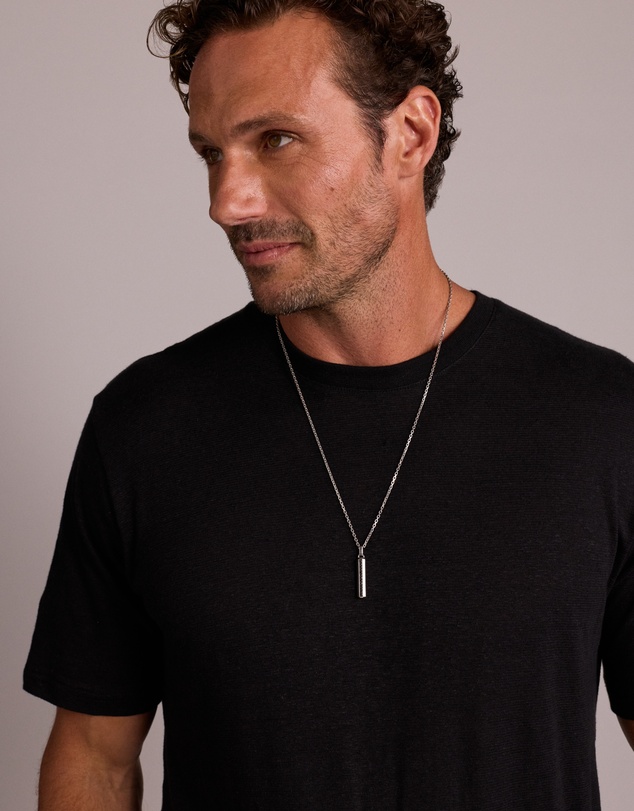 Michael Hill - Men's Pave Black Diamond Pendant on Cable Chain in Sterling Silver