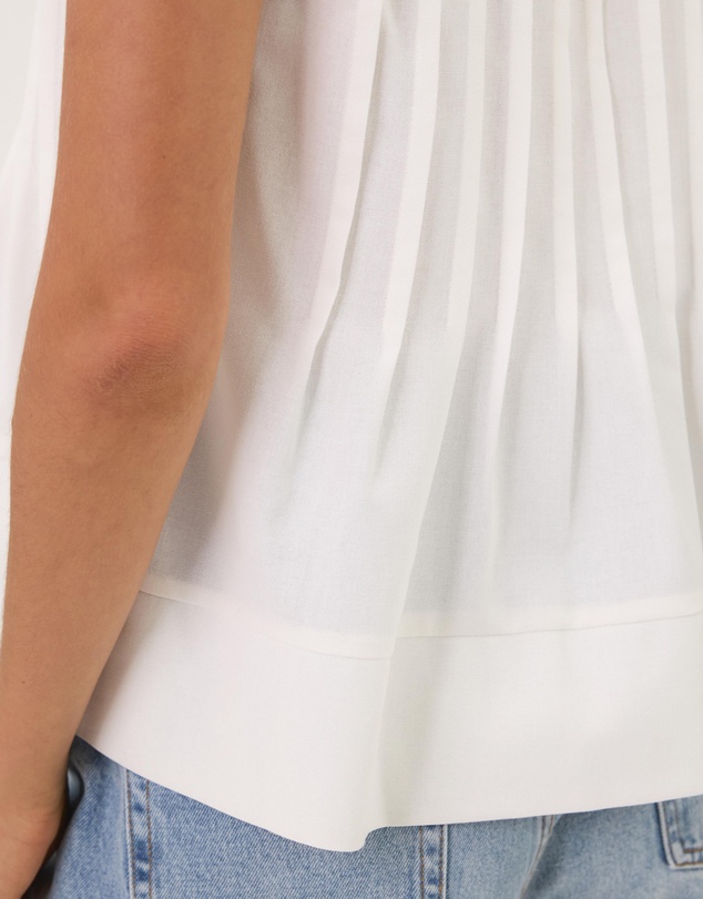 Atmos&Here - Rhea Linen Blend Pintuck Sleeveless Top