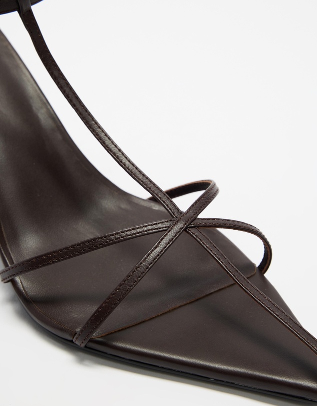 AERE - Leather Point Toe Strappy Heels