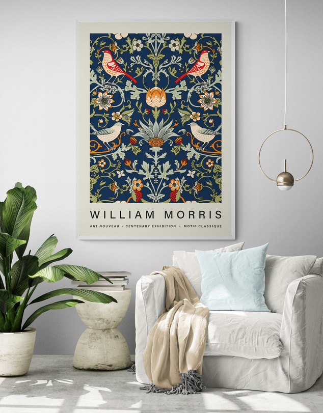 Inka Arthouse - Flowers & Birds by William Morris Art Print