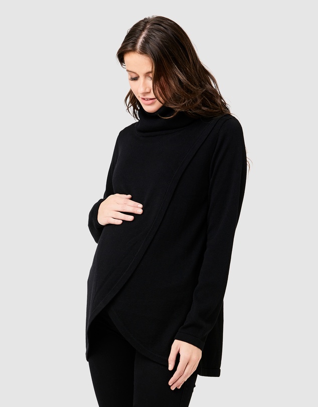 Ripe Maternity - Cowl Neck Nursing Knit