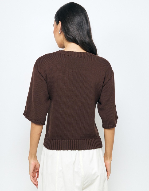 AERE - Elke Boxy Organic Cotton Knit Top