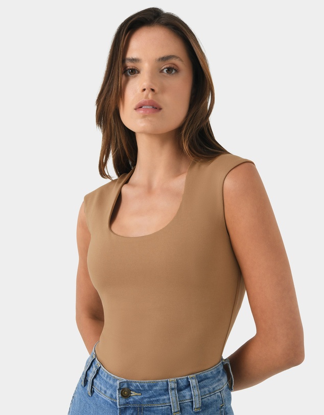 Forcast - Soho Rounded Square Neck Top