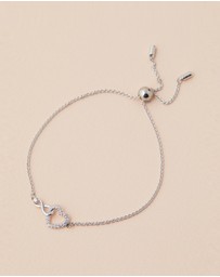 Swarovski - Hyperbola bracelet, Infinity and heart, White, Rhodium plated