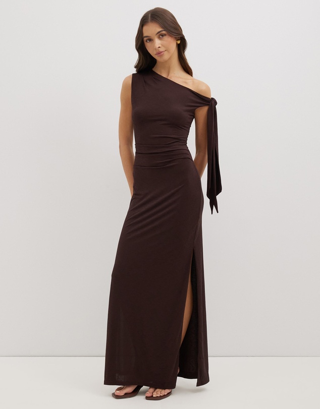 Dazie - Dance Fever Tie Shoulder Jersey Maxi Dress