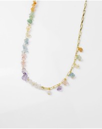 Wanderlust + Co - Kaleidoscope Beaded Gold Necklace