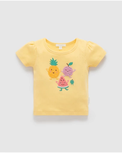 Purebaby - Pointelle Tee -Kids-Babies