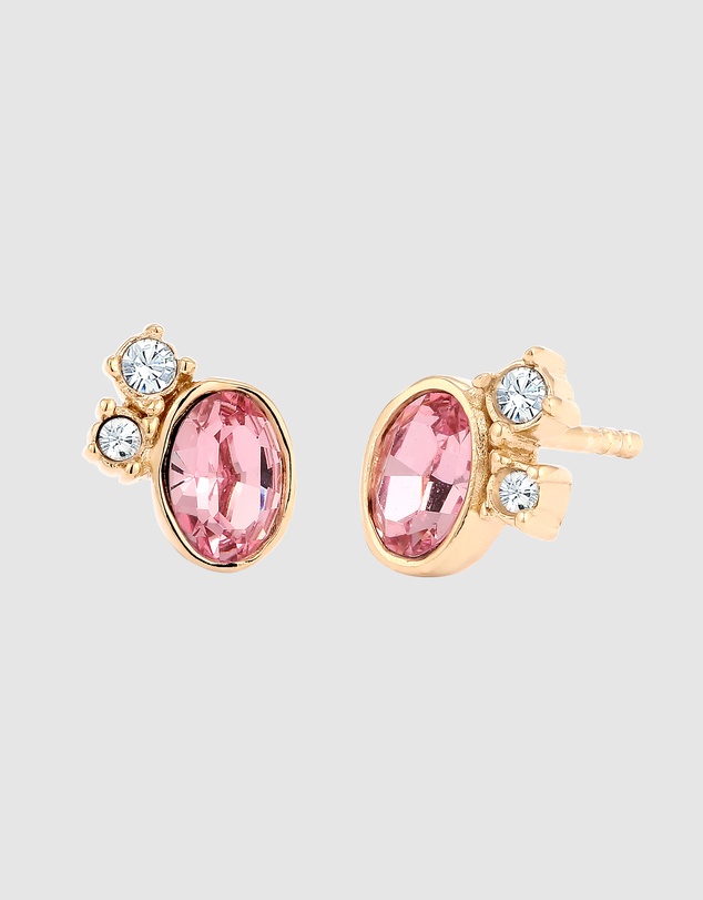Elli Jewelry - Crystal Oval Stud Earrings in Gold-Plated 925 Silver