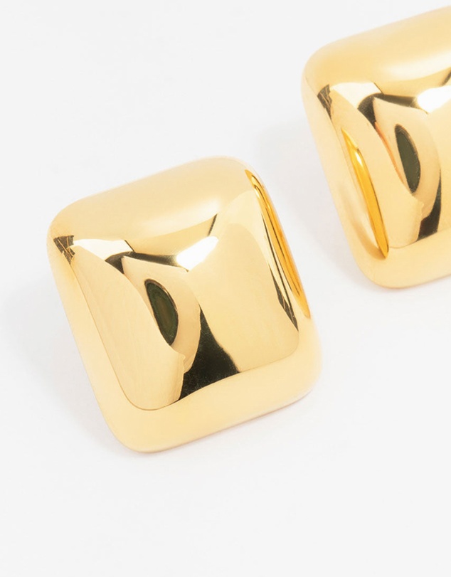 Lovisa - Waterproof Gold Plated Stainless Steel Square Stud Earrings