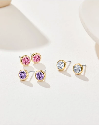 Mestige - Candy Floss Earrings Set - 18K Gold Plated