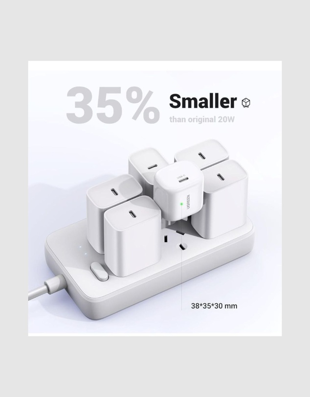 Ugreen - UGREEN Mini 20W USB C Charger PD Fast Charger Block Type C Power Adapter