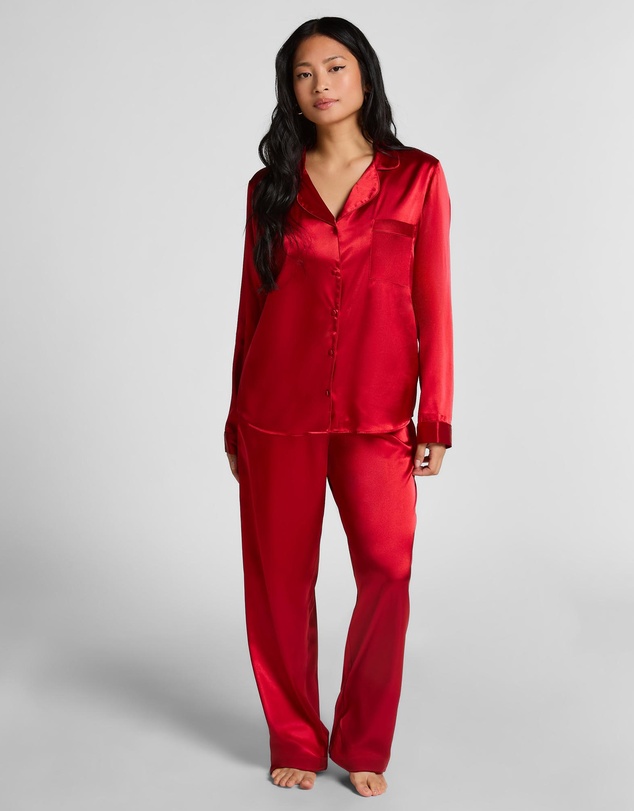 Hunkemoller - PJ LS Satin Minimal