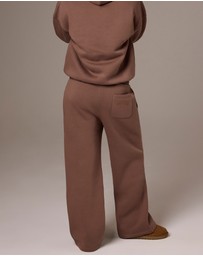 BO+TEE - Cosy Coffee Run Brushed Jersey Wide-Leg Joggers