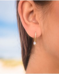 Georgini - GEORGINI OCEANS BONDI FRESHWATER PEARL EARRINGS GOLD