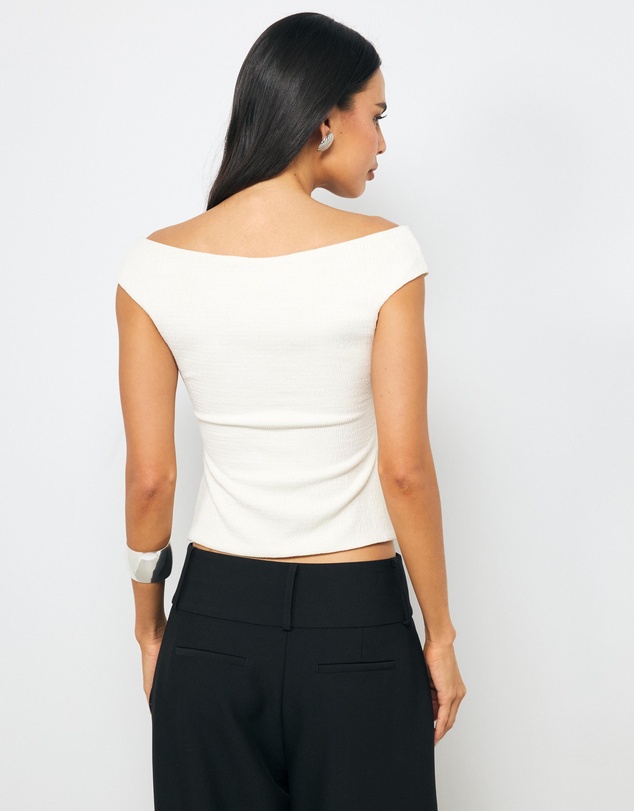 AERE - Bella Off Shoulder Ruched Top